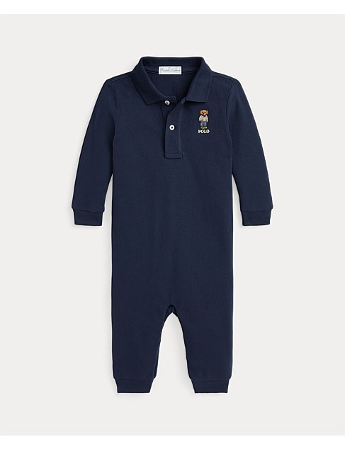 Polo Bear Cotton Mesh Polo Coverall (3-24 Months)