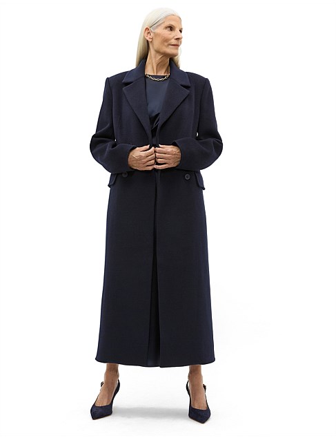 WOOL BLEND DOUBLE BREASTED COAT