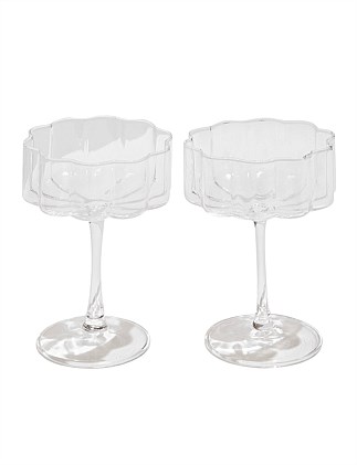 Wave Coupe Set of 2 in Clear