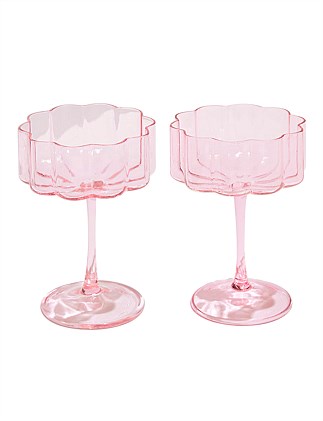 Wave Coupe Set of 2 in Pink