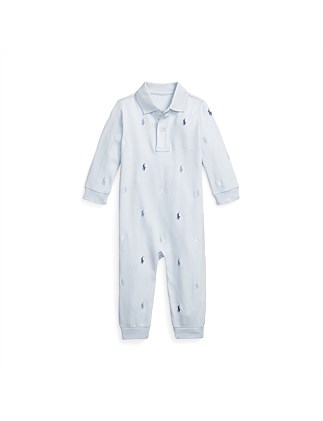 Polo Pony Soft Cotton Polo Coverall (3-24 Months)
