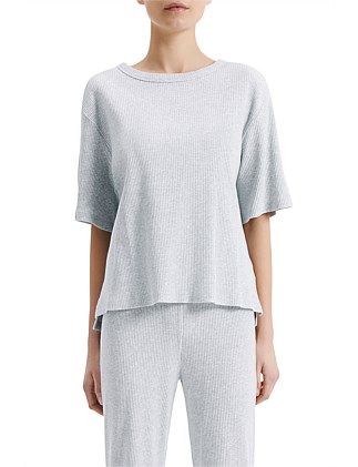 lounge rib short sleeve tee top