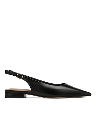 MERA Black Leather Flat