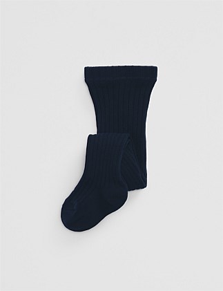 Organically Grown Cotton Blend Rib Tights