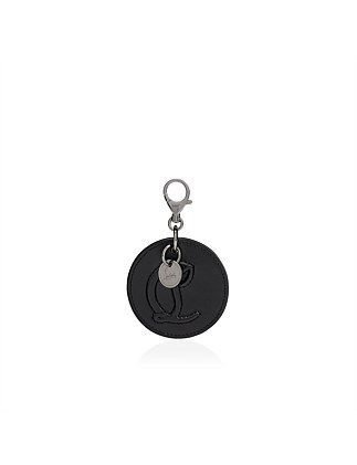 CL LOGO ROUND BAG CHARM CALF P