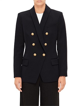 6 BUTTON SHAWL COLLAR DOUBLE BREASTED JACKET