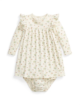 Floral Pointelle Cotton Dress & Bloomer (3 Mths - 24 Mths)