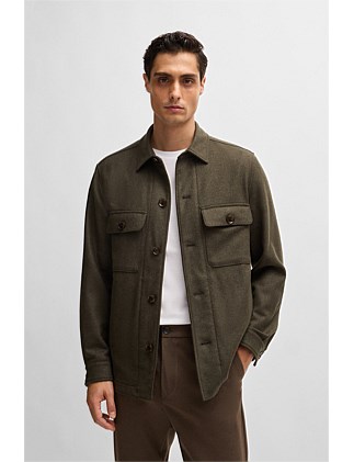 Relaxed-fit overshirt in a wool blend