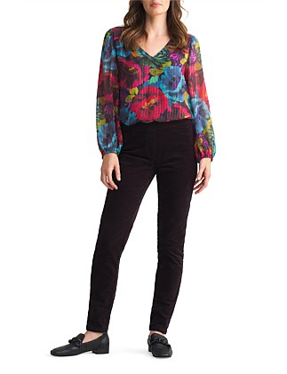 BENGAJEAN VELVET SKINNY LEG - PLUM