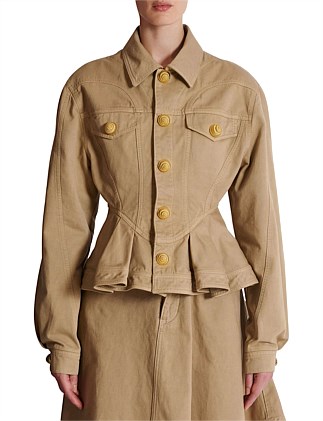 RUFFLED COTTON CANVAS JACKET
