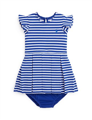 Striped Ottoman-Ribbed Dress & Bloomer (3-24 Months)