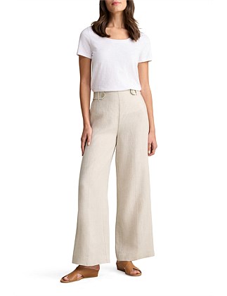 FULL LENGTH LINEN PANT - NATURAL CROSS DYE