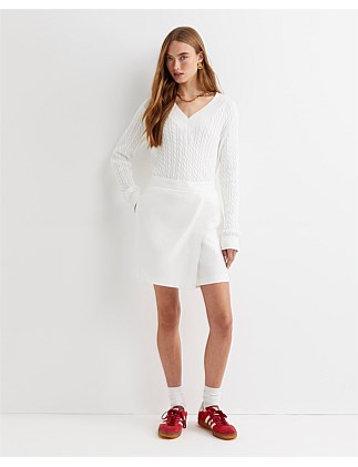 ELKA VARSITY CABLE SWEATER
