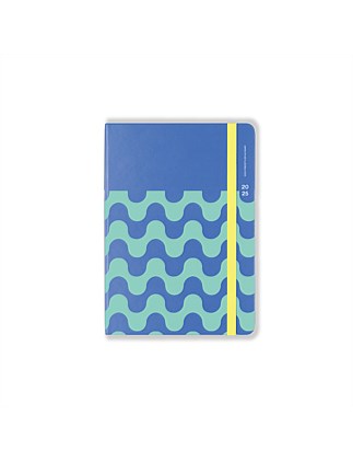 2025 SCHEDULER A5 WEEKLY DIARY RULED BLUE AND MINT