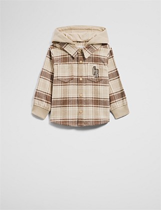 Organically Grown Cotton Hooded Check Shirt