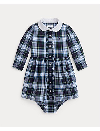 Baby Girl Plaid Cotton Poplin Shirtdress & Bloomer (9-24 Months)