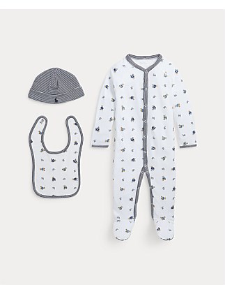 Polo Bear Cotton 3-Piece Gift Set (NB-3 Months)