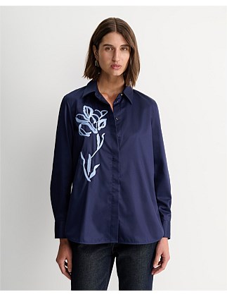IRIS EMBROIDERED LONG SLEEVE SHIRT