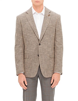 TEHNO COTTON / WOOL 2 BUTTON VICENZA SINGLE BREASTED FULL CANVAS NOTCH LAPEL JACKET
