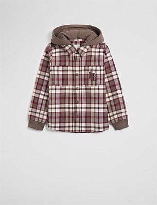 Organically Grown Cotton Hooded Check Shirt