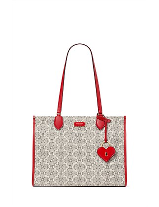 VDAY SPADE FLOWER COATED CANVAS MARKET TOTE