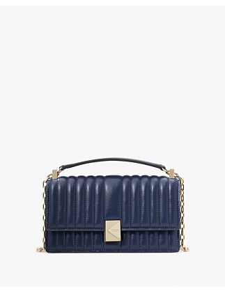DECO QUILTED LEATHER MINI FLAP CHAIN CROSSBODY