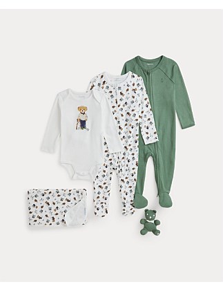 Polo Bear Cotton 5-Piece Gift Set (NB-9 Months)