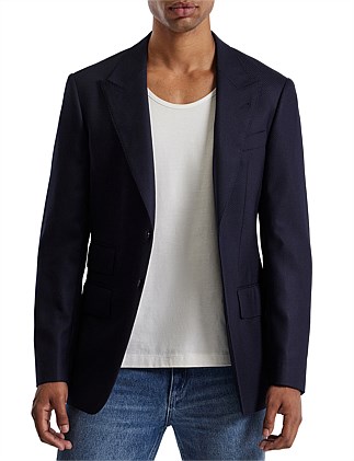WOOL CASHMERE TEXTURED BLAZER