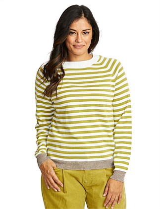 KYLIE COTTON STRIPE PULLOVER KNIT