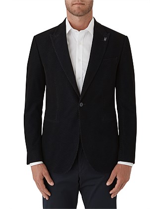 VELVET JACKET WITH PEAK LAPEL