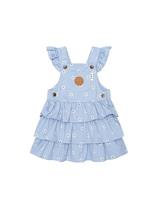 BABY DITSY FLORAL TIERED OVERALL DRESS