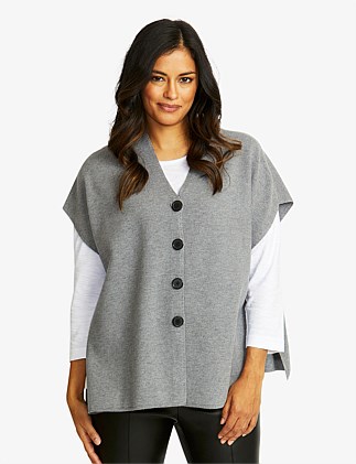 CATERINA BUTTON THROUGH TIE SIDE KNIT VEST
