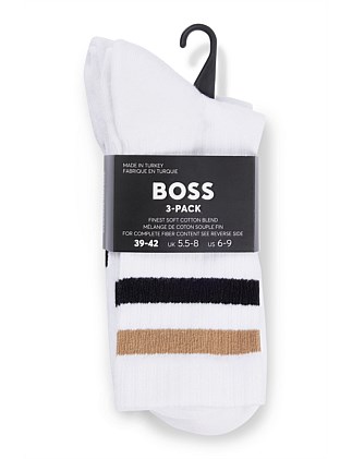 3 PACK QS RIB STRIPE CC SOCK