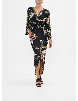LONG SPLIT FRONT TWIST DRESS