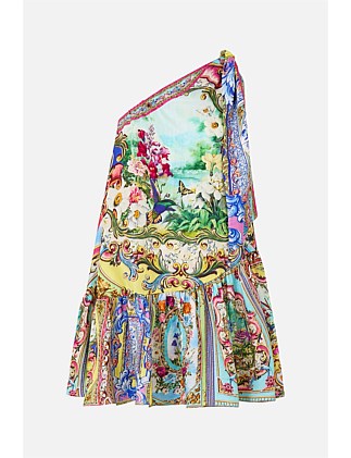 TIE ONE SHOULDER SHORT DRESS