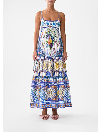 LONG DRESS WITH JERSEY BODICE