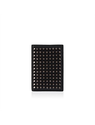 FUNKY PASSPORT HOLDER CALF EMPIRE/SPIKES BLACK/GUN METAL